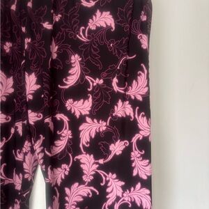 Denim 24/7 Elegant Pink and Black Floral Women's Pants